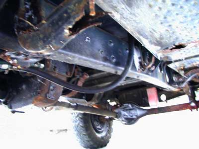 '65 Dodge WM300 Power Wagon drive train, looking back.